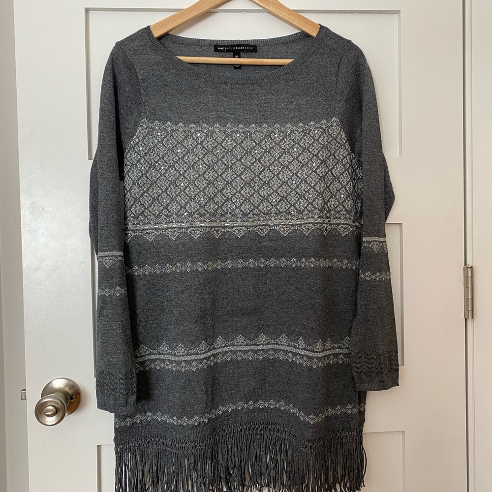 White House Black Market Gray Sweat size MP